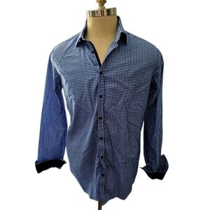 Sand Copenhagen Men's Blue and White Gingham Shirt European Size 41